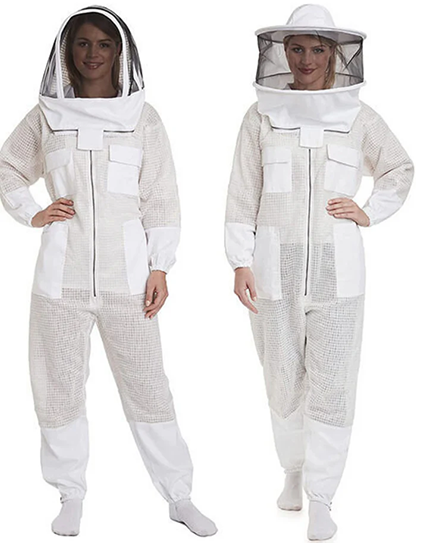 Unisex White Ventilated Bee Suit