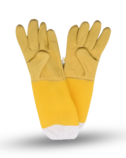 Yellow Beekeeping Protective Gloves Breathable